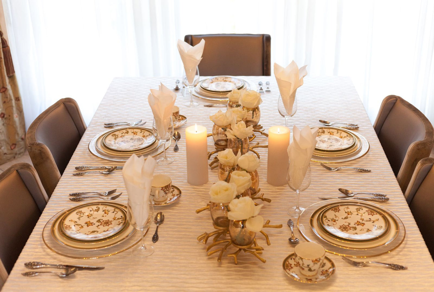 Rippled Velvet Tablecloth